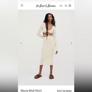 For Love and Lemons Mona Midi Skirt sz M new with tags